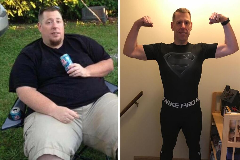 Mann vor und nach der Keto-Diät